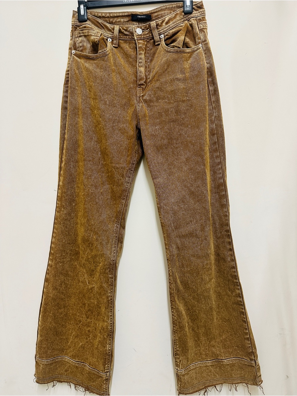 Forever 21 Brown Washed Flare Jeans